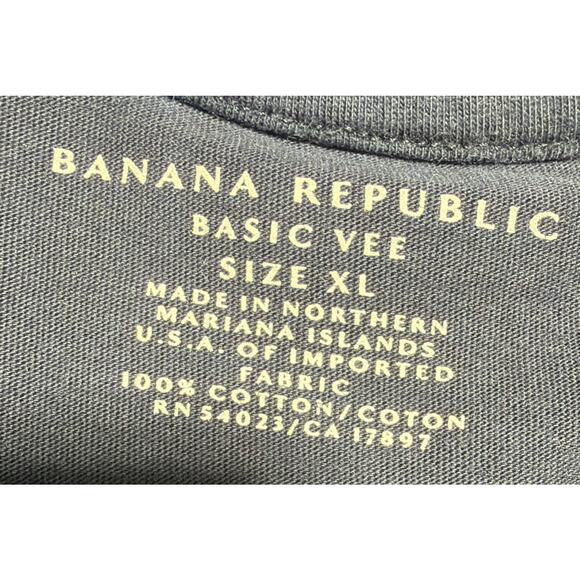 Banana Republic Men's XL Black Basic Vee V Neck Short Sleeve T Shirt Minimalist - Picture 5 of 5